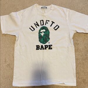 Bape UNDFTD White T-Shirt with Green Camo Ape